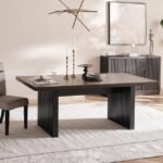 Ensemble de salle à manger 1+8 en bois massif – Image 3