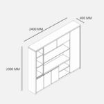 Bibliothèque Orvess Meuble bureau multifonction – Image 3
