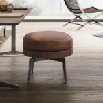 Pouf Élan Design Tissu ou Cuir Chrome Noir – Image 6