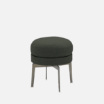 Pouf Élan Design Tissu ou Cuir Chrome Noir