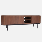 Meuble TV Skyleo Design bois foncé et métal – Image 3