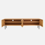 Meuble TV Lyshore en chêne massif et métal noir – Image 2