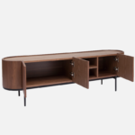 Meuble TV Skyleo Design bois foncé et métal – Image 4