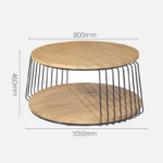 Table Basse Ronde Nest Loft Bois et Acier Noir – Image 2