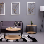 Table Basse Ronde Nest Loft Bois et Acier Noir – Image 6