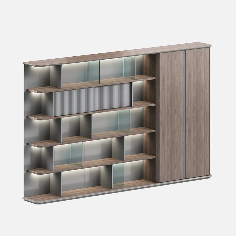 Bibliothèque W-Wingford Rangement 2 portes LED – Image 1