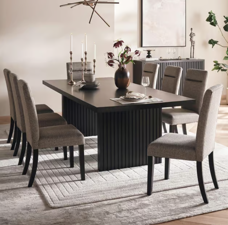 Ensemble de salle à manger 1+8 en bois massif – Image 1