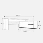 Bureau AXIS LUX en L avec caisson intégré – Image 6