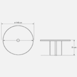 Table réunion ronde AXIS – Passe-câbles intégré – Image 7