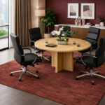 Table réunion ronde AXIS – Passe-câbles intégré – Image 4