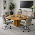 Table réunion ronde AXIS – Passe-câbles intégré