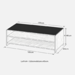 Table basse AXIS – Plateau verre & rangement – Image 7