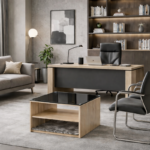 Table basse AXIS – Plateau verre & rangement – Image 4