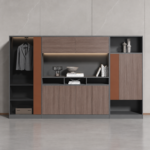Bibliothèque DÉVORA – Bois & Gris Charbon