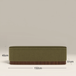 Banquette coffre en tissu texturé et finition bois – Image 7