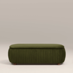 CALYRA – Banquette coffre en velours plissé