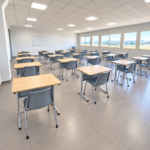 Table et chaise scolaires en bois et métal – Image 6